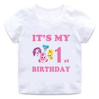 Tini Ping Cartoon Print Girls Clothes It's My 1 2 3 4 5 6 7 8 9 Years Birthday Kids T shirtBaby Children T-Shirt 3T(100cm)
