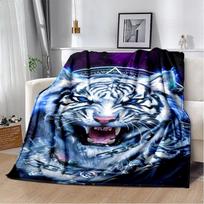 mielas tigras Minkšta pliušinė sofa-lova svaidoma animacinių filmų pikniko antklodės Šiuolaikinės flanelinės antklodės užvalkalas Gedruckt Bettdecke Geschenk 75cm x 90cm gray