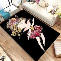 Cute Ballet Girl Ballerina Fairy Cartoon Area Rug,Carpet for Home Living Room Bedroom Sofa Doormat Decor,kid Non-slip Floor Mat 40cm x 60cm