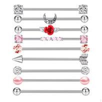 Industrial Earrings for Barbell Style ewelry Body Bar Jewelry white