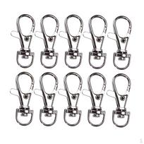 10 Pieces Metal Swivel Lobster Clasp Snap Hook Key Chain Ring Lanyard craft Outdoor Backpack Bag gray