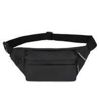 Unisex juosmens krepšys krūtinės krepšys Crossbody Bag Hip Waist Pack diržas piniginė Drobė juoda