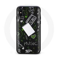 Soft Case - Unisex - Iphone XS Max - Black - Music Design Pattern - Synthetic