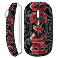 Souris sans fil logo rouge acdc blanc