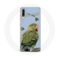 Case - Samsung - Galaxy A70 - Soft - Parakeets Birds - Green žalia
