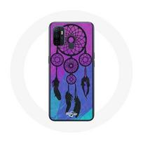 Coque Oppo A53 Attrape Rêve Noir Fond Bleu et Violet