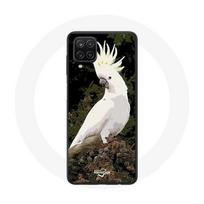 Coque Samsung Galaxy A12 Cacatoes Perroquets Blanc sur l'arbre balta