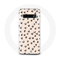 Coque pour Samsung Galaxy s10 plus Fond de texture abstraite coeurs noirs