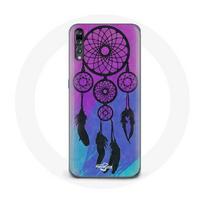 Coque pour Huawei P20 Attrape Rêve Noir Fond Bleu et Violet