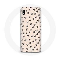 Coque pour Samsung Galaxy A10 Fond de texture abstraite coeurs noir juoda