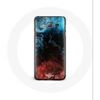 Coque pour Samsung Galaxy J7 fond de texture abstraite rouge noir bleu