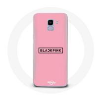 Coque pour Samsung Galaxy A6 2018 Blackpink Groupe de K-pop Logo Fond Rose