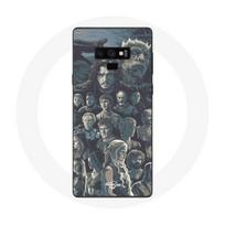 Coque pour Samsung Galaxy Note 9 Game of Thrones Saison 8 Le Trône de Fer Affiche Personnages Fond G