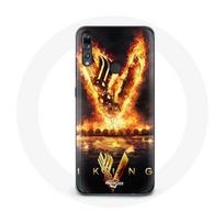 Coque pour Huawei P30 Lite Vikings Série Saison 6 logo V Epée de Feu Fond Noir juoda