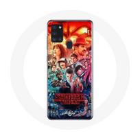 Coque pour Samsung Galaxy A21S Stranger Things Teaser Saison 4 Affiche Personnages Art