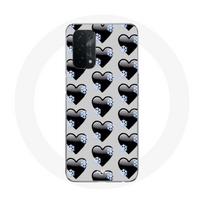 Coque pour Oppo A54 5G Fond de coeurs noirs juoda