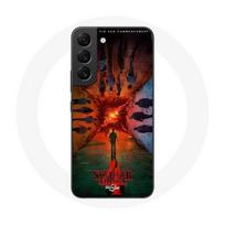 Coque pour Samsung Galaxy S21 FE Stranger Things Saison 4 Affiche Equipages de la Nouvelle Théorie