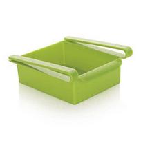 Kitchen Fridge Freezer Space Saver Organizer Storage Rack Holder Slide Drawer žalia