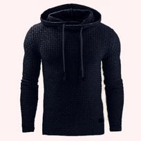 Vyriškas mados laisvalaikio megztinis su gobtuvu, apsidraudęs megztinis su gobtuvu S tamsiai mėlyna spalva