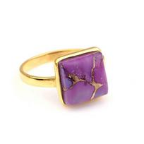 Violetinis vario turkio akmens žiedas, rankų darbo papuošalas, kvadratinis žiedas, unisex žiedas, 925 sterlingų sidabras, apvadinis žiedas, jubiliejinė dovana 6