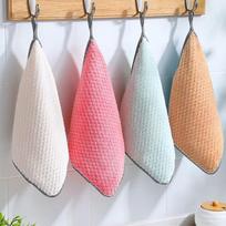 4PCS  Household Bathroom Coral Fleece Wipe Rags Cleaning Cloth Scouring Pad Kitchen Daily Dish Towel 4pcs