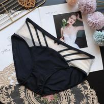 Thin Underwear Sexy Girls with Mesh Panties Women's Low-rise Breathable Women's Briefs L rožinė
