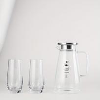 1set Sleek Clear Glass Teapot 1330ml/44.97 Oz With Two Matching Glasses Electric Kettle For Boiling Water Practical Beverage Kettle And Multipurpose G 1pc Kettle+2pc Water Cup