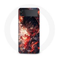 Coque Samsung Galaxy Z Flip4 One piece Luffy énervé art manga anime