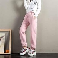 Sweatpants for Women In Autumn and Winter for Students Korean Casual Cotton Pants Harun Pants XXL rožinė