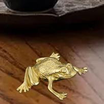 Brass Figurine Tea Pet Ornament Chinese Frog Statue Wealth for Home 2.7cmx1.4cm_Style B