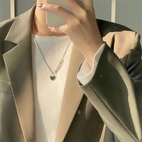 Vintage Love Heart Kaklo pakabukas moterims Madinga Estetinė Aukso Spalva Metalinė Grandininė Apykaklė Choker Vakarėlis Papuošalai Gimtadienio dovanos beige