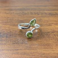 Peridot Gemstone Ring, Handmade Designer Ring, Stackable Ring, Gift For Her, Women Ring, 925 Sterling Silver 6 gray