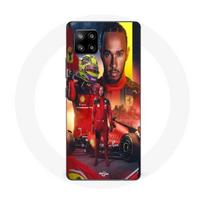 Maniacase dėklas Samsung Galaxy A42 5g Lewis Hamilton Scuderia Ferrari F1 oficialus