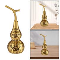 Brass Gourd Statue Feng Shui Figurine Carvings Fu Characters Traditional Chinese Fengshui for L