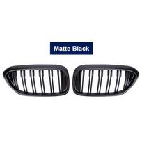 Priekinės lenktyninės inkstų grotelės, skirtos BMW 5 serijos G30 G38 525I 530I 540I 550I 2017- M-Performance buferis 2 lentjuosčių grotelių keitimas matinė juoda spalva