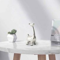 Kūrybinga elnio figūrėlė Keramikinė statulėlė Amatų skulptūra Dekoratyvinis ornamentas namų stalui miegamajam 8cmx14cm white
