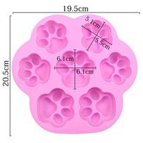 Silikoninė forma Lovely Paw Ice Cube Muilas Fondant Dekoratyvinis Silikoninės formos Formas Pink