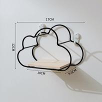 Wall Shelf Metal Cloud Shape Iron Receiving Frames Shelf Wall Hanging Storage Holders Living Room Office Decoration Shelfs S juoda