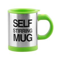400ml Stainless Steel Lazy Automatic Self Stirring Mug Coffee Milk Mixing Cup žalia