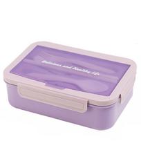 Bento stiliaus pietų dėžutė su 4 skyriais mokiniams, grįžtantiems į mokyklą, daugkartinio naudojimo maistui išsinešti Style A violetinė
