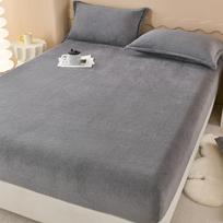 Aksominė paklodė su guma Šiltas čiužinio užvalkalas Paprasto stiliaus lovos užtiesalai sabanas para cama Namų Elastinės paklodės(Nėra pagalvės užvalkalo) 90x200x25cm 1pc