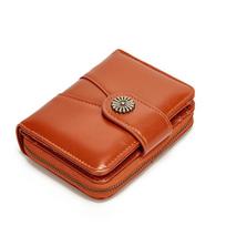 Women'S Zero Wallet New Oil Wax Leather Multi Card Position Handbag Splicing Flower Card Bag Card Cover ruda