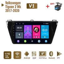 Android Car Radio Stereo, skirtas Volkswagen Tiguan 2 Mk 2017-2020 2 Din Multimedia Carplay Navigation Autoradio GPS WIFI Head Unit 4+64GB 1+16GB gray