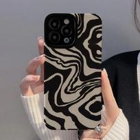 NAUJAS „Zebra Stripe“ raukšlėtas telefono dėklas, skirtas „iPhone 13 12 11 14 15 Pro Max Mini 8 7 Plus SE X XS XR“, silikoninis smūgiams atsparus visas dangtelis For iPhone 13 Mini