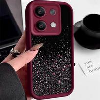 Skirtas Xiaomi Poco X6 X5 Pro 13T Redmi Note 13 12 11S 10 Pro Max Case Prabangus blizgus smūgiams atsparus matinis silikono gradiento blizgučiais telefono dangtelis Xiaomi Poco X6 Pro vyno raudonos spalvos