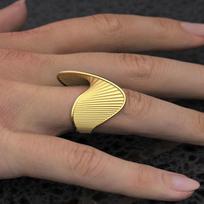 Uworld 316L nerūdijančio plieno netaisyklingas žiedas, metalinis auksinis pirštas geometrinis žiedas minimalistinis papuošalas Bijoux Femme Nauja 8 brown