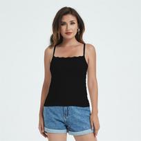 Women Summer New Tanks Camis Fashion Casual Sleeveless Cotton Lace Sexy Ladies Street Solid Color Tops Tees Hotsweet M juoda