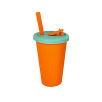 Food Grade Platinum Silicone Tumbler Drop Resistant Reusable Cup with Straw Coffee Gargle Cup 360ml yellow