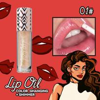6 Color Pearl Warm Change Lip Oil Moisturizing Moisturizing Lip Oil Valentine's Day Fine Flash Color Change Lip Glaze