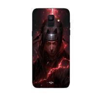 Phone Case - MANIACASE - Samsung Galaxy A6 2018 - Silicone - Flexible - Itachi Uchiwa 3D juoda